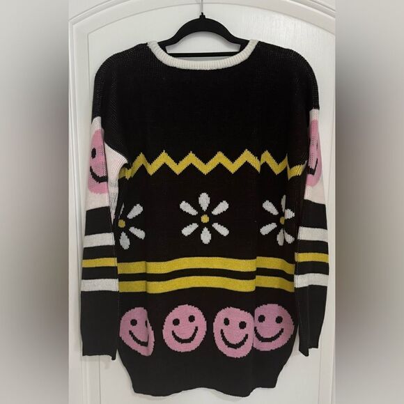Revolve MINKPINK ‘All Smiles’ Pullover Sweater in Black, Yellow & Pink Size S - Picture 5 of 11